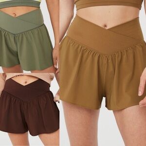 BUNDLE Offline by Aerie Real Me Crossover Flowy Short - Olive, Brown, Camel